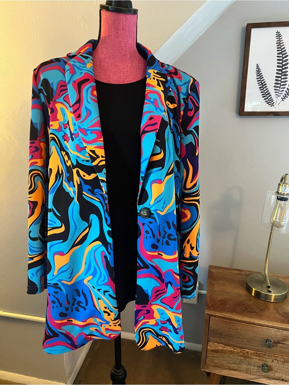 Vibrant Abstract Multi-Color Blazer